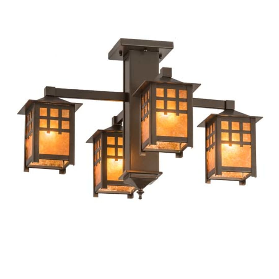Meyda Tiffany Seneca Window Pane 4 Light 26" Wide Semi-flush Ceiling Fixture
