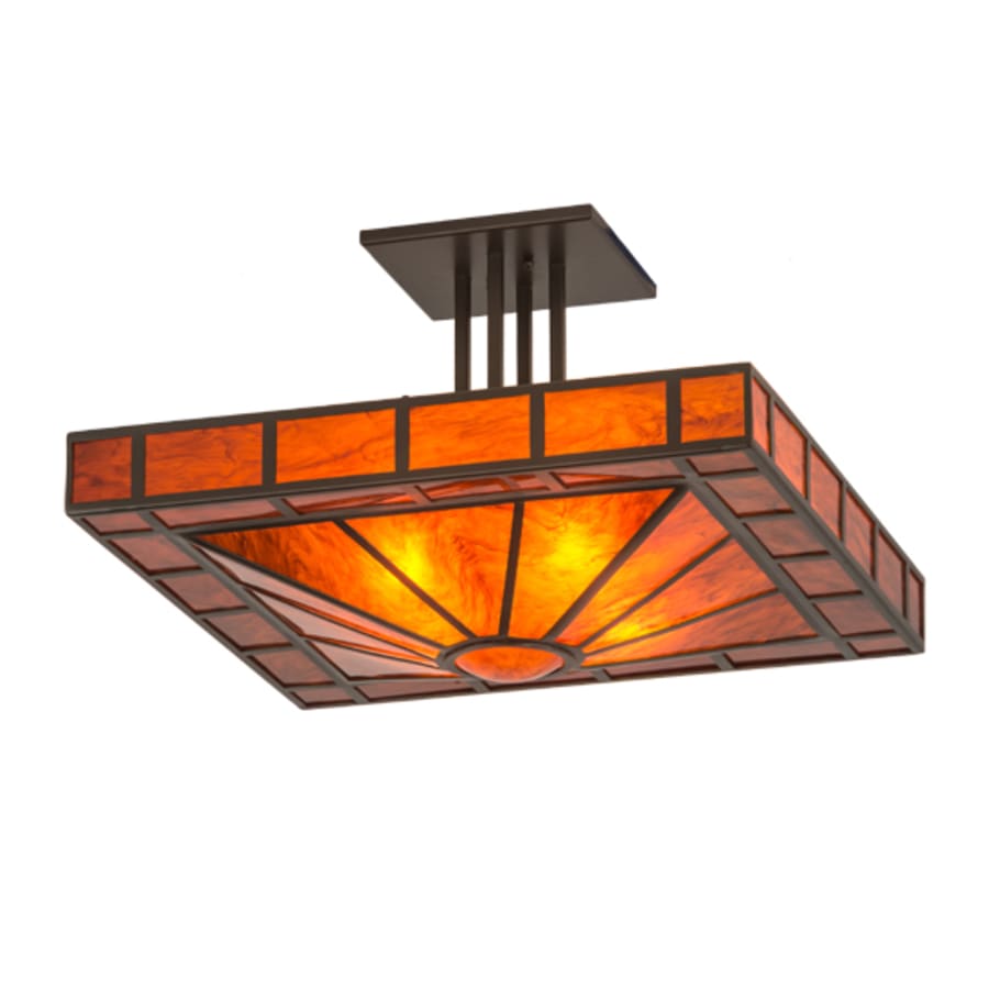 Meyda Tiffany Mission Prime 4 Light 34" Wide Semi-Flush Square Ceiling Fixture