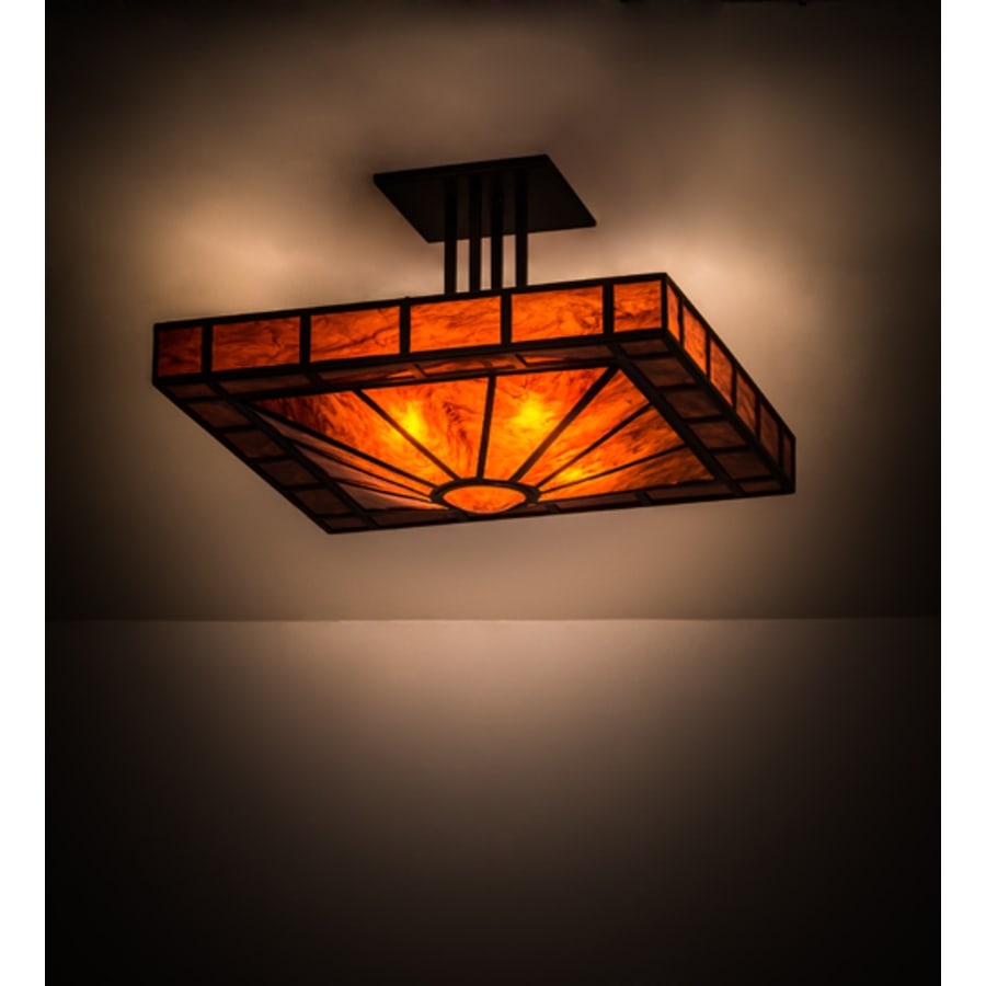 Meyda Tiffany Mission Prime 4 Light 34" Wide Semi-Flush Square Ceiling Fixture