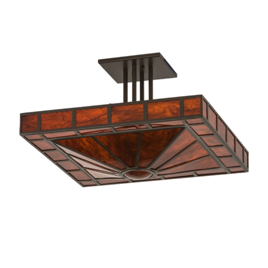 Meyda Tiffany Mission Prime 4 Light 34" Wide Semi-Flush Square Ceiling Fixture