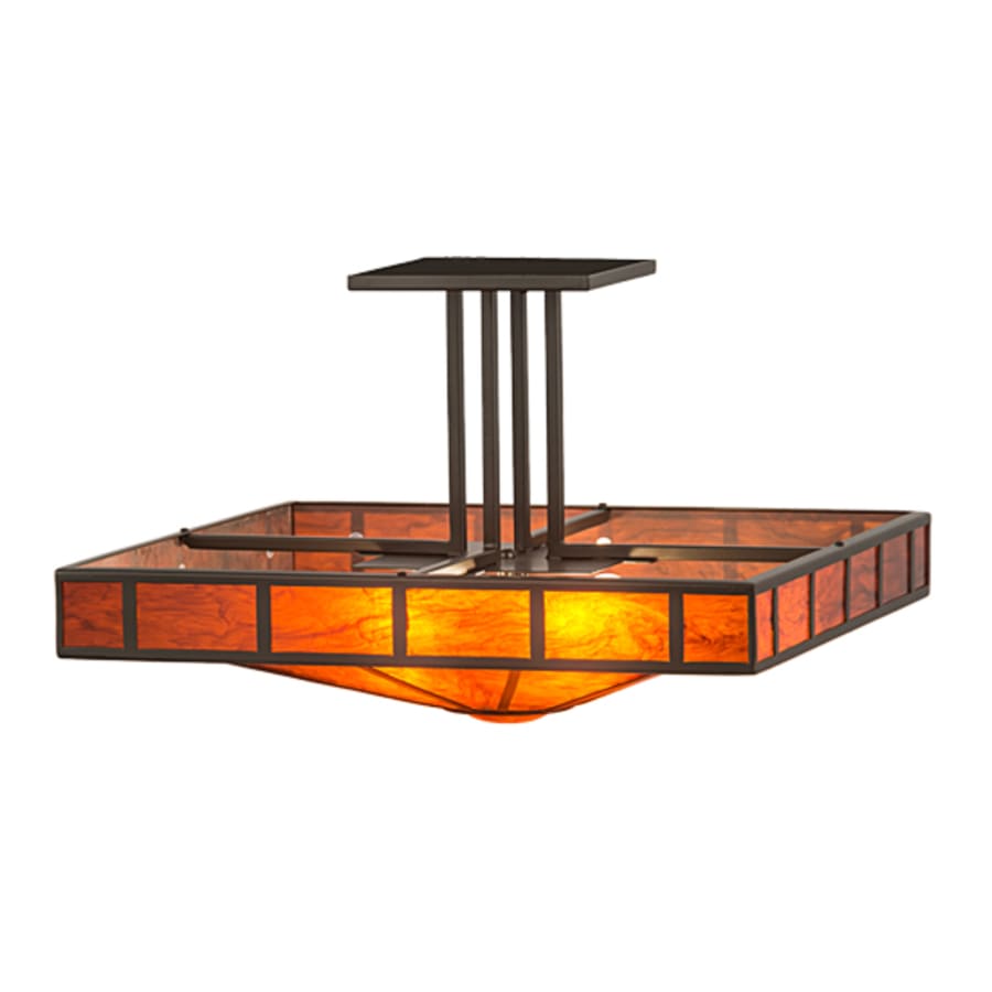 Meyda Tiffany Mission Prime 4 Light 34" Wide Semi-Flush Square Ceiling Fixture