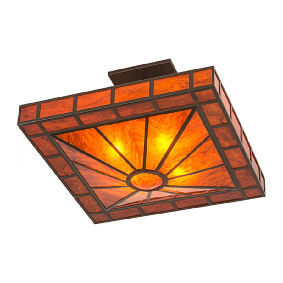 Meyda Tiffany Mission Prime 4 Light 34" Wide Semi-Flush Square Ceiling Fixture
