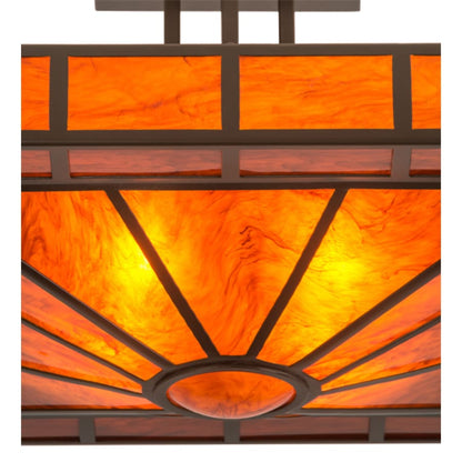 Meyda Tiffany Mission Prime 4 Light 34" Wide Semi-Flush Square Ceiling Fixture