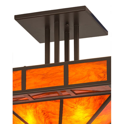 Meyda Tiffany Mission Prime 4 Light 34" Wide Semi-Flush Square Ceiling Fixture