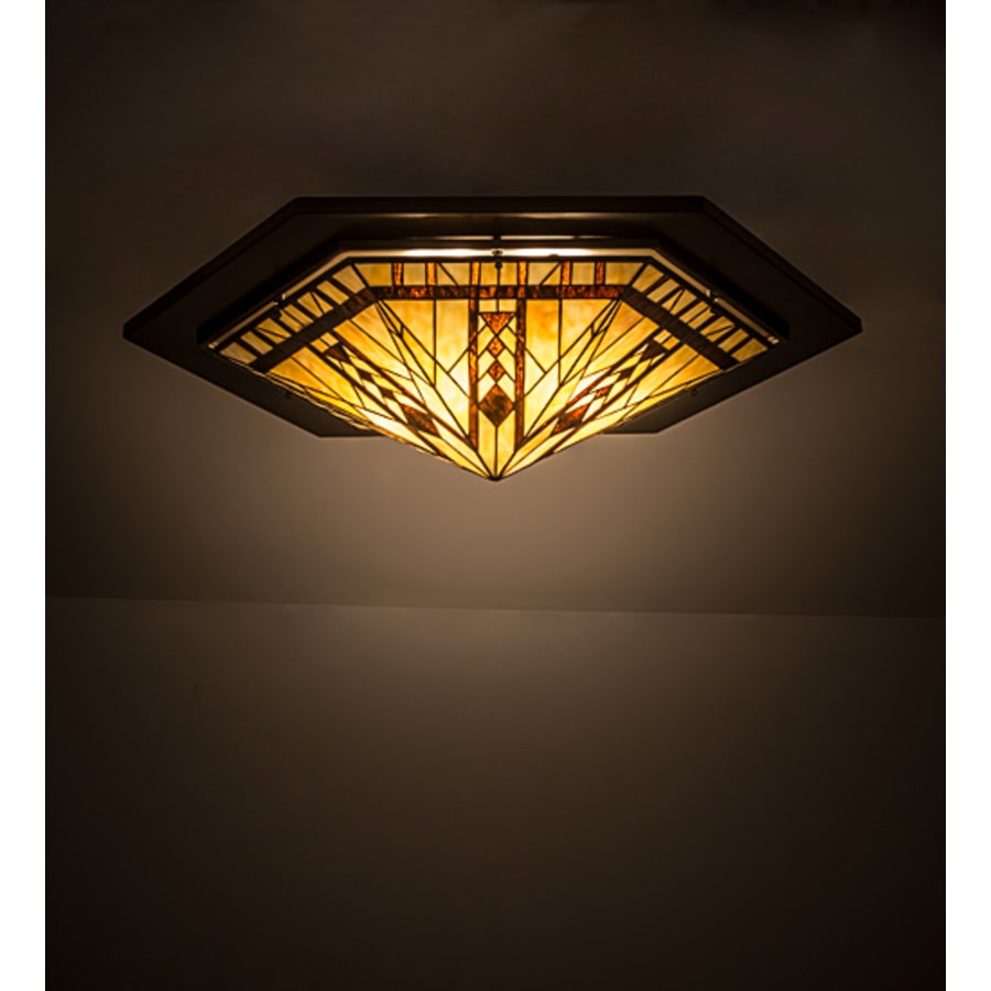 Meyda Tiffany Sonoma 6 Light 36" Wide Flush Mount Ceiling Fixture - Bronze Finish