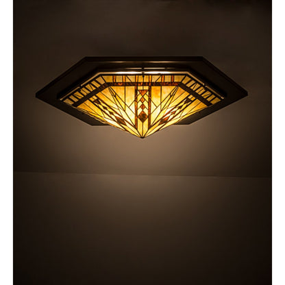 Meyda Tiffany Sonoma 6 Light 36" Wide Flush Mount Ceiling Fixture - Bronze Finish