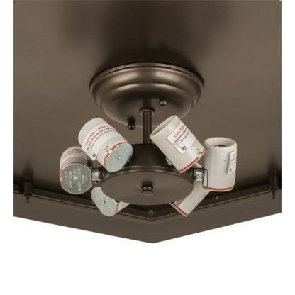 Meyda Tiffany Sonoma 6 Light 36" Wide Flush Mount Ceiling Fixture - Bronze Finish