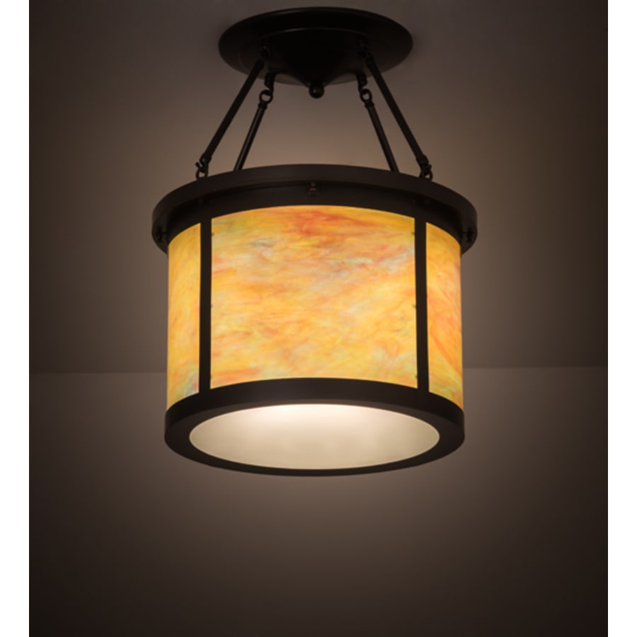 Meyda Tiffany Arts and Crafts 4 Light 20" Wide Semi-Flush Drum Ceiling Fixture