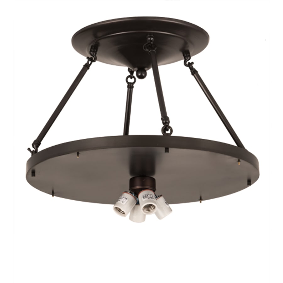 Meyda Tiffany Arts and Crafts 4 Light 20" Wide Semi-Flush Drum Ceiling Fixture