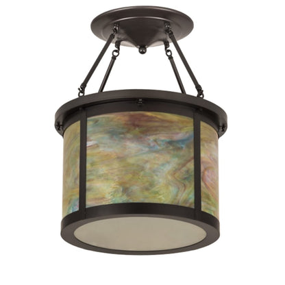 Meyda Tiffany Arts and Crafts 4 Light 20" Wide Semi-Flush Drum Ceiling Fixture