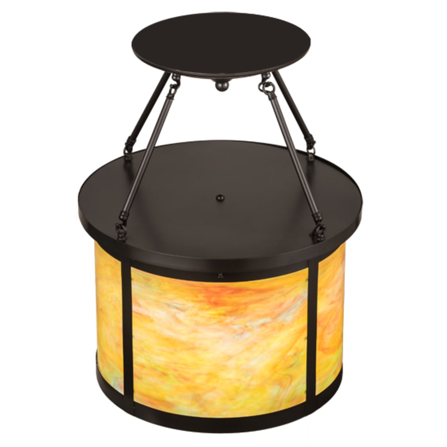 Meyda Tiffany Arts and Crafts 4 Light 20" Wide Semi-Flush Drum Ceiling Fixture