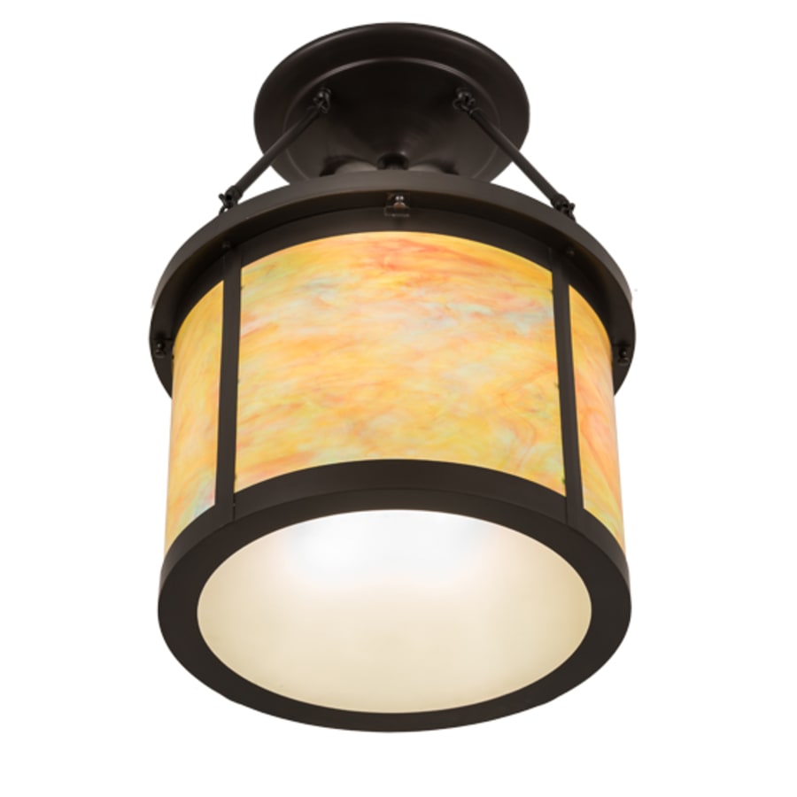 Meyda Tiffany Arts and Crafts 4 Light 20" Wide Semi-Flush Drum Ceiling Fixture