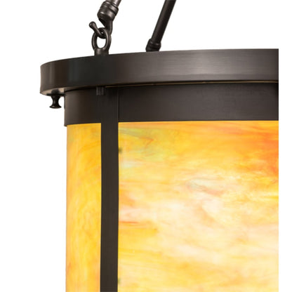 Meyda Tiffany Arts and Crafts 4 Light 20" Wide Semi-Flush Drum Ceiling Fixture