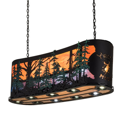 Meyda Tiffany 3 Light 54" Wide Billiard Linear Pendant