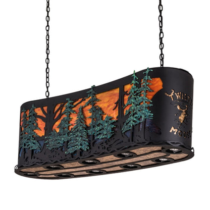Meyda Tiffany 3 Light 54" Wide Billiard Linear Pendant