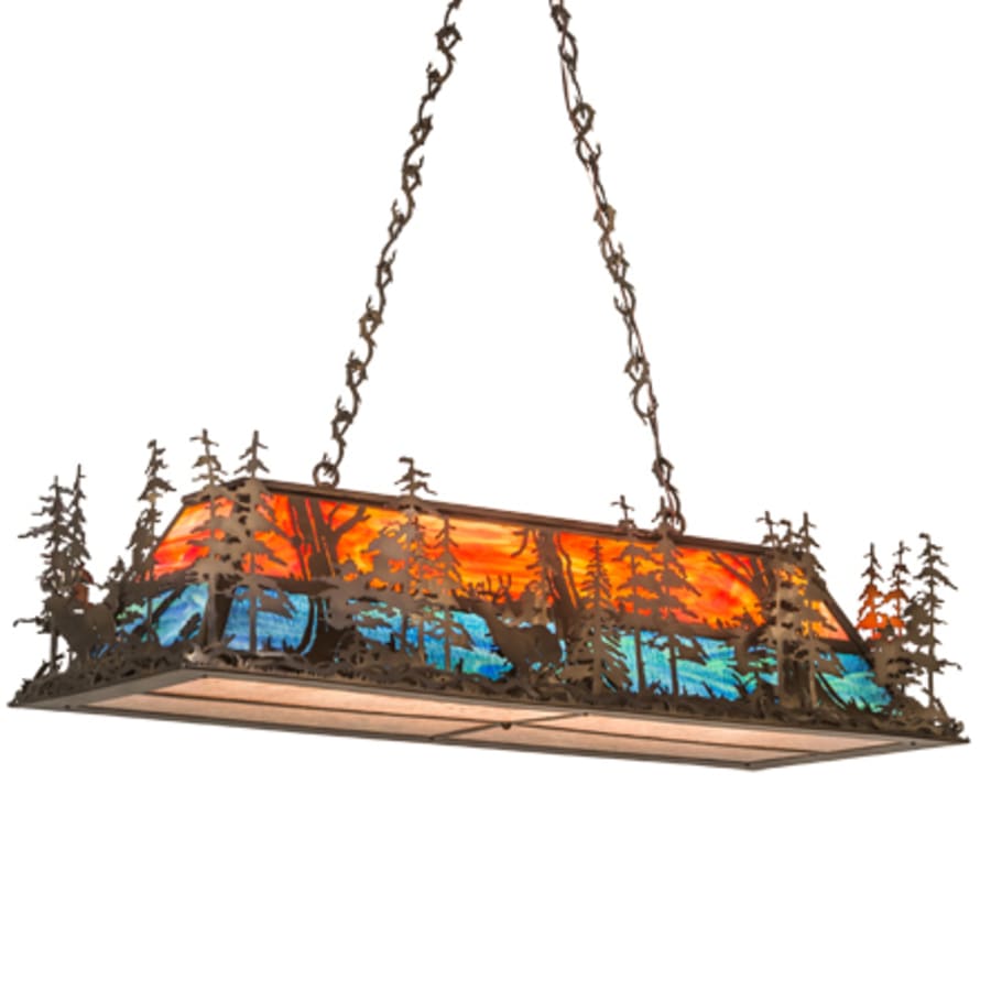 Meyda Tiffany 6 Light 54" Wide Billiard Linear Pendant