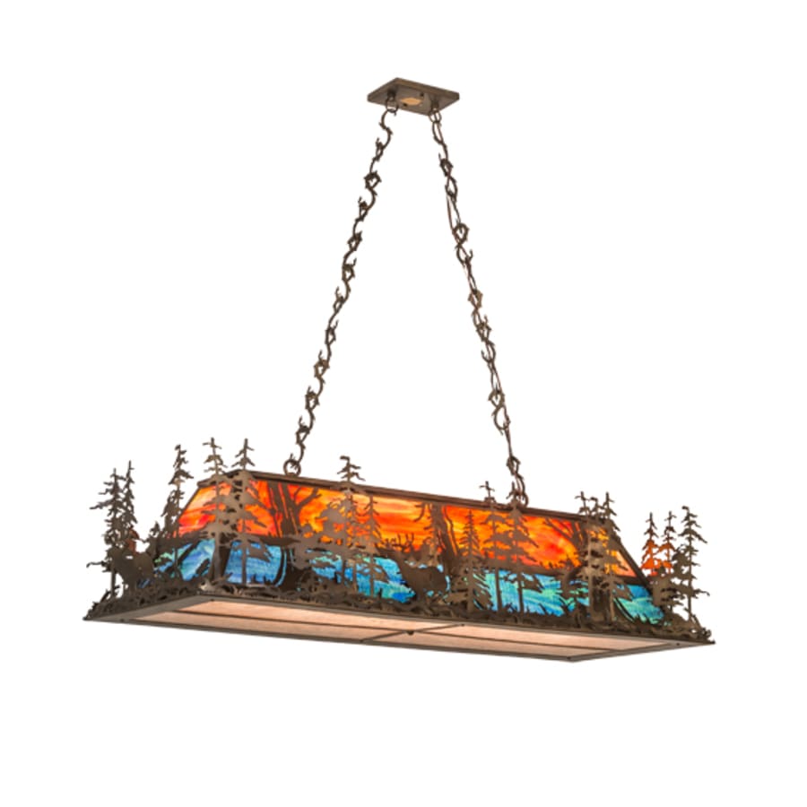 Meyda Tiffany 6 Light 54" Wide Billiard Linear Pendant