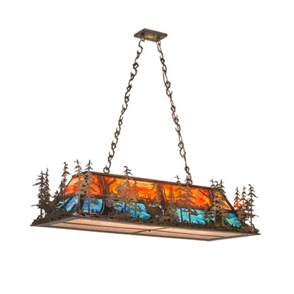 Meyda Tiffany 6 Light 54" Wide Billiard Linear Pendant