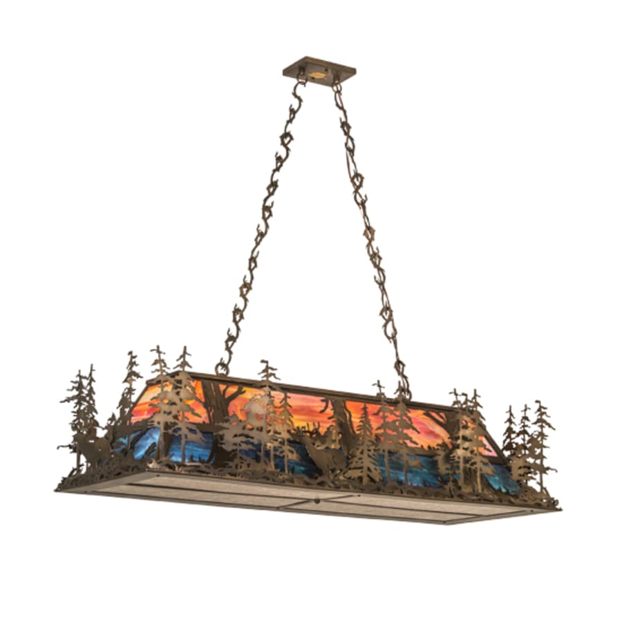 Meyda Tiffany 6 Light 54" Wide Billiard Linear Pendant