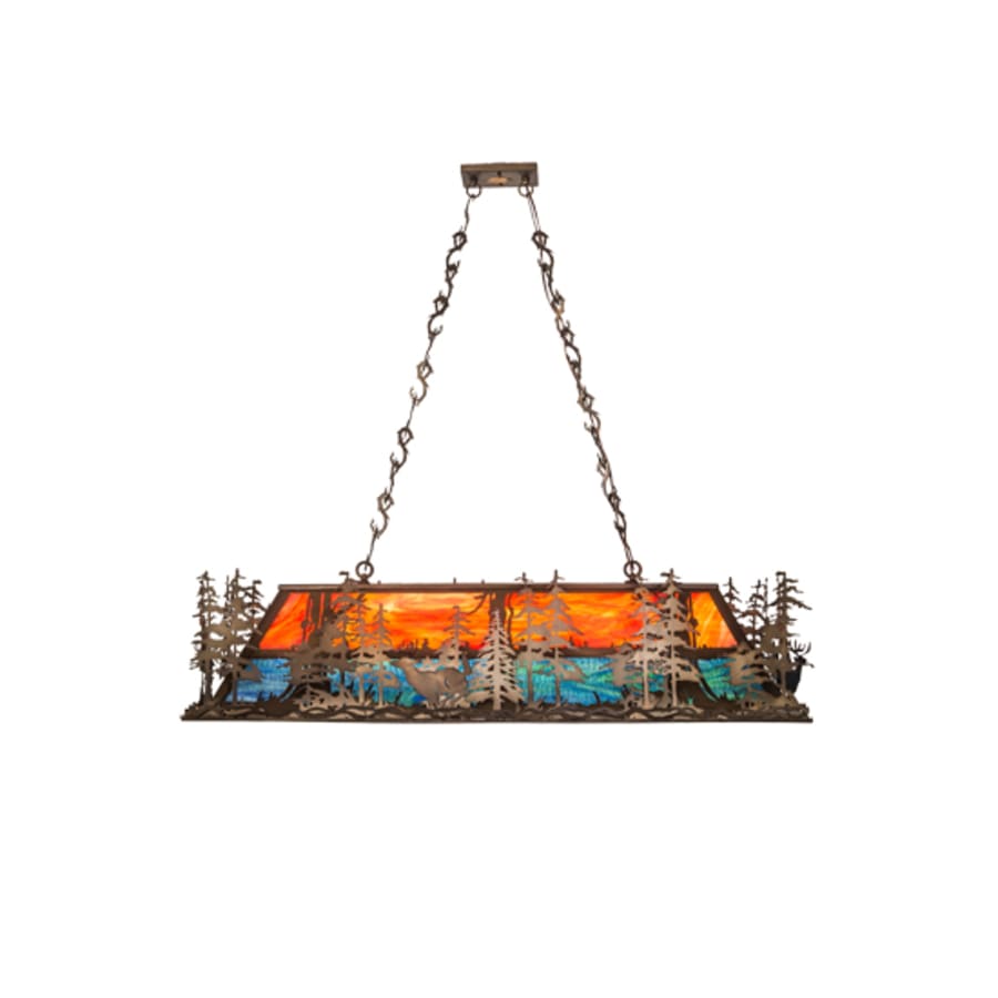 Meyda Tiffany 6 Light 54" Wide Billiard Linear Pendant