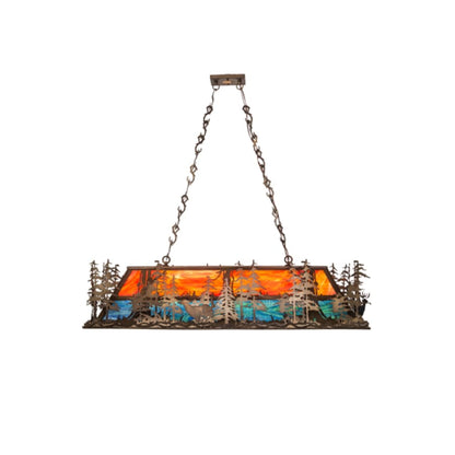 Meyda Tiffany 6 Light 54" Wide Billiard Linear Pendant