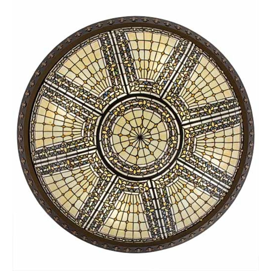 Meyda Tiffany Fleur-de-lis 8 Light 45" Wide Semi-Flush Bowl Ceiling Fixture - Copper Vein Finish