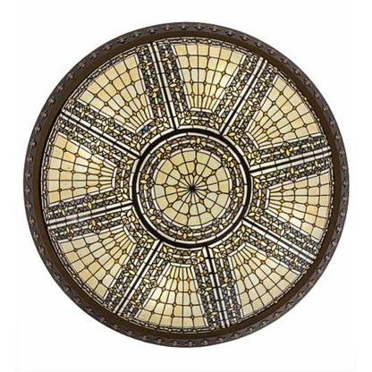 Meyda Tiffany Fleur-de-lis 8 Light 45" Wide Semi-Flush Bowl Ceiling Fixture - Copper Vein Finish