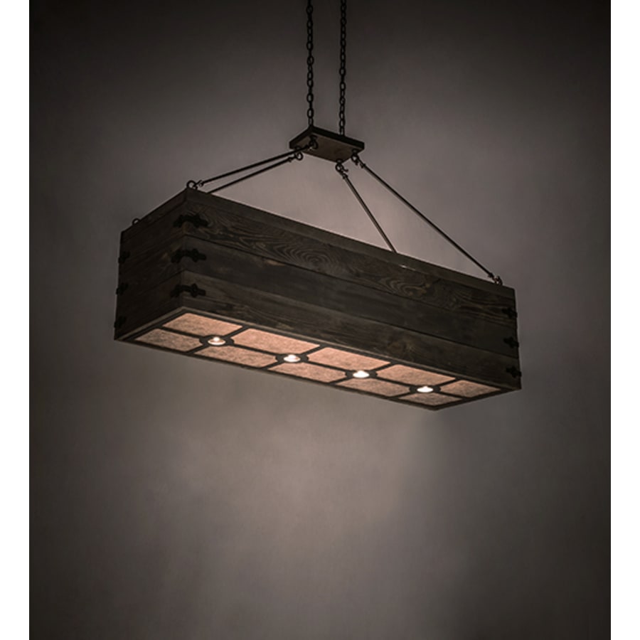 Meyda Tiffany 8 Light 61" Wide Wood Linear Pendant
