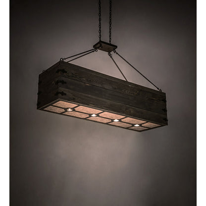 Meyda Tiffany 8 Light 61" Wide Wood Linear Pendant