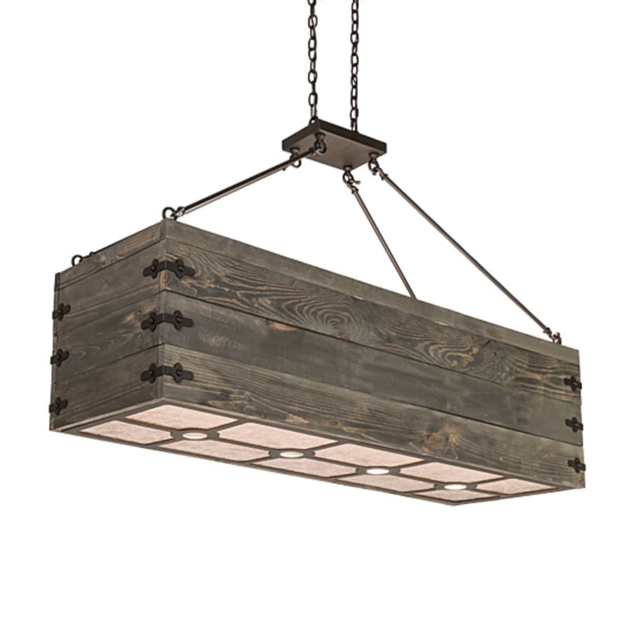 Meyda Tiffany 8 Light 61" Wide Wood Linear Pendant