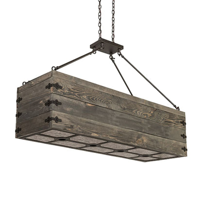 Meyda Tiffany 8 Light 61" Wide Wood Linear Pendant
