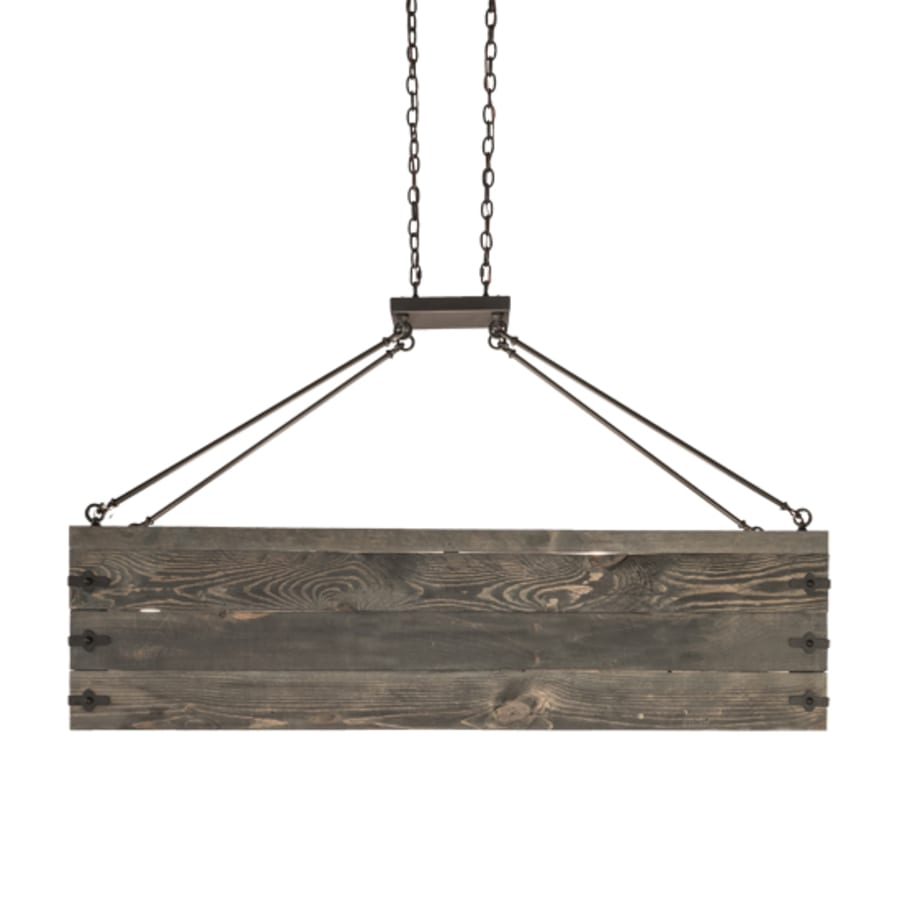 Meyda Tiffany 8 Light 61" Wide Wood Linear Pendant