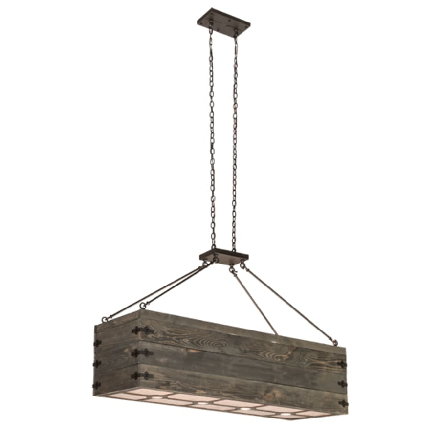Meyda Tiffany 8 Light 61" Wide Wood Linear Pendant