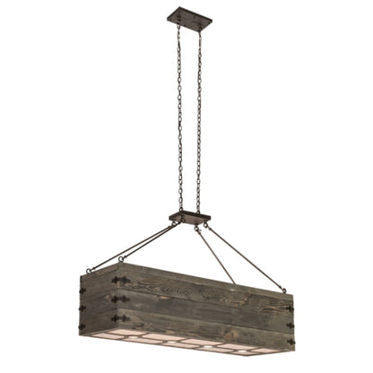 Meyda Tiffany 8 Light 61" Wide Wood Linear Pendant
