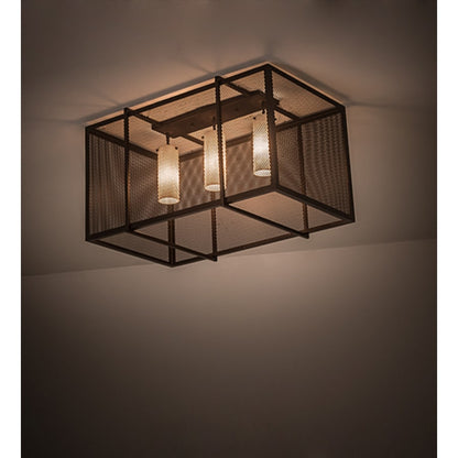 Meyda Tiffany Kitzi Golpe 3 Light 32" Wide Flush Mount Ceiling Fixture