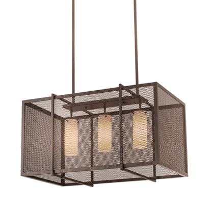 Meyda Tiffany 3 Light 32" Wide Cage Linear Pendant
