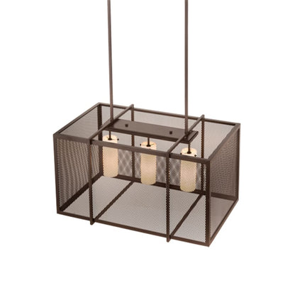 Meyda Tiffany 3 Light 32" Wide Cage Linear Pendant