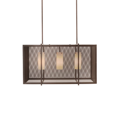 Meyda Tiffany 3 Light 32" Wide Cage Linear Pendant