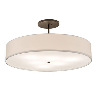 Meyda Tiffany Cilindro 6 Light 42" Wide Semi-Flush Drum Ceiling Fixture with Eggshell Shade - Bronze Finish