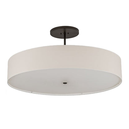 Meyda Tiffany Cilindro 6 Light 42" Wide Semi-Flush Drum Ceiling Fixture with Eggshell Shade - Bronze Finish