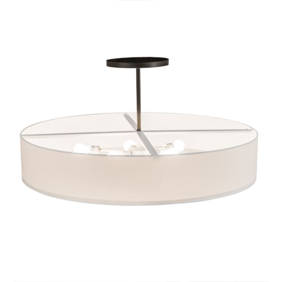 Meyda Tiffany Cilindro 6 Light 42" Wide Semi-Flush Drum Ceiling Fixture with Eggshell Shade - Bronze Finish
