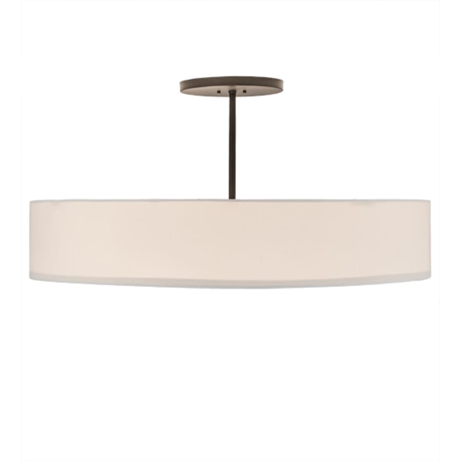 Meyda Tiffany Cilindro 6 Light 42" Wide Semi-Flush Drum Ceiling Fixture with Eggshell Shade - Bronze Finish