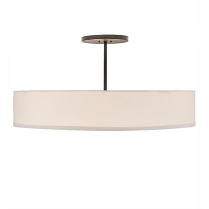 Meyda Tiffany Cilindro 6 Light 42" Wide Semi-Flush Drum Ceiling Fixture with Eggshell Shade - Bronze Finish
