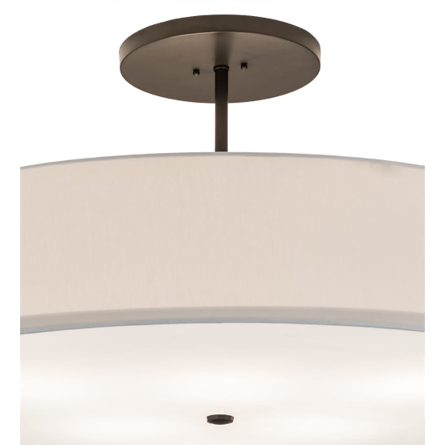 Meyda Tiffany Cilindro 6 Light 42" Wide Semi-Flush Drum Ceiling Fixture with Eggshell Shade - Bronze Finish