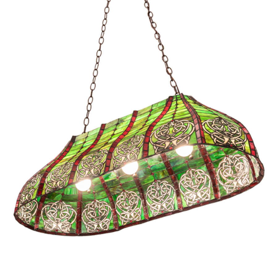 Meyda Tiffany 3 Light 39" Wide Billiard Linear Pendant