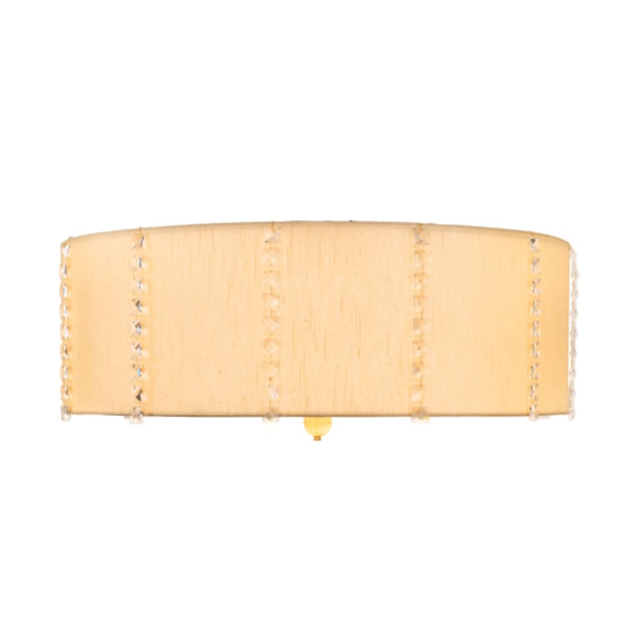 Meyda Tiffany Cilindro Lujoso 8 Light 32" Wide Semi-Flush Drum Ceiling Fixture with Natural Silk Shade - Brass Finish