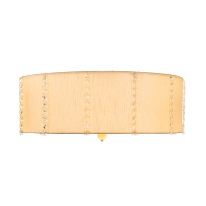 Meyda Tiffany Cilindro Lujoso 8 Light 32" Wide Semi-Flush Drum Ceiling Fixture with Natural Silk Shade - Brass Finish