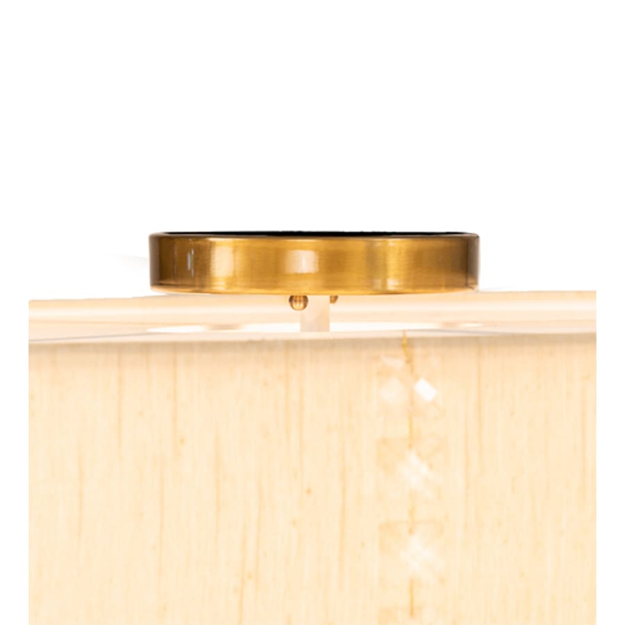 Meyda Tiffany Cilindro Lujoso 8 Light 32" Wide Semi-Flush Drum Ceiling Fixture with Natural Silk Shade - Brass Finish