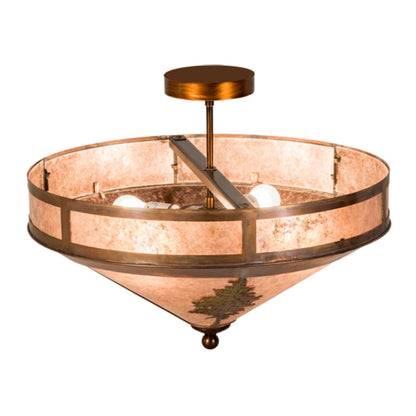 Meyda Tiffany Tamarack 4 Light 20" Wide Semi-Flush Ceiling Fixture
