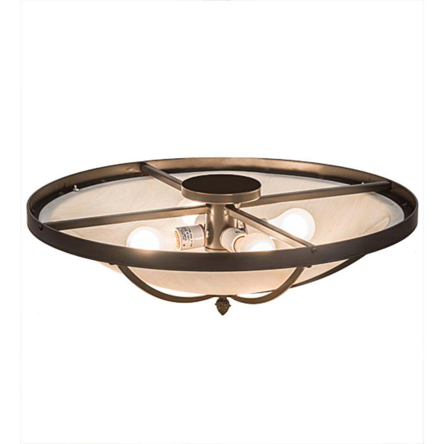 Meyda Tiffany Dominga 4 Light 24" Wide Flush Mount Bowl Ceiling Fixture - Oil Rubbed Bronze Finish